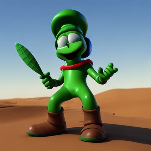  3d image of Marvin the Martian with canines