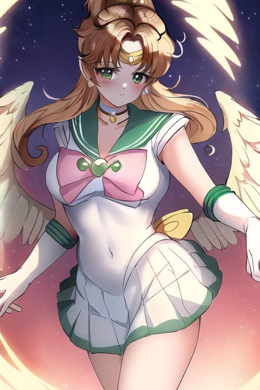  (sailor jupiter:1.3), (masterpiece), (highest quality), (intricate), (high detail),Angel, white dress, multiple wings, large wings, fairy, masterpiece, best quality, high quality, solo