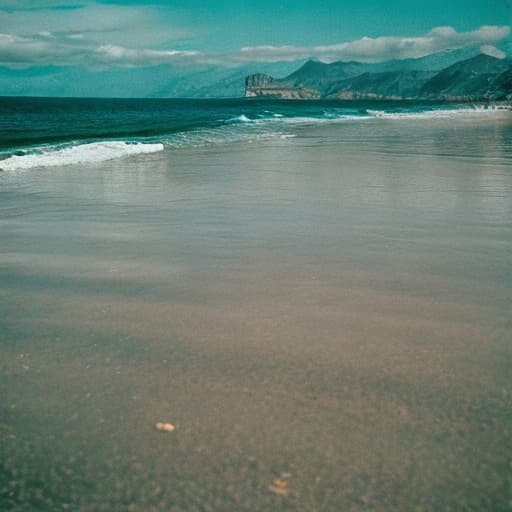 analog style la playa es grande tienen pasaje de nubes azules y