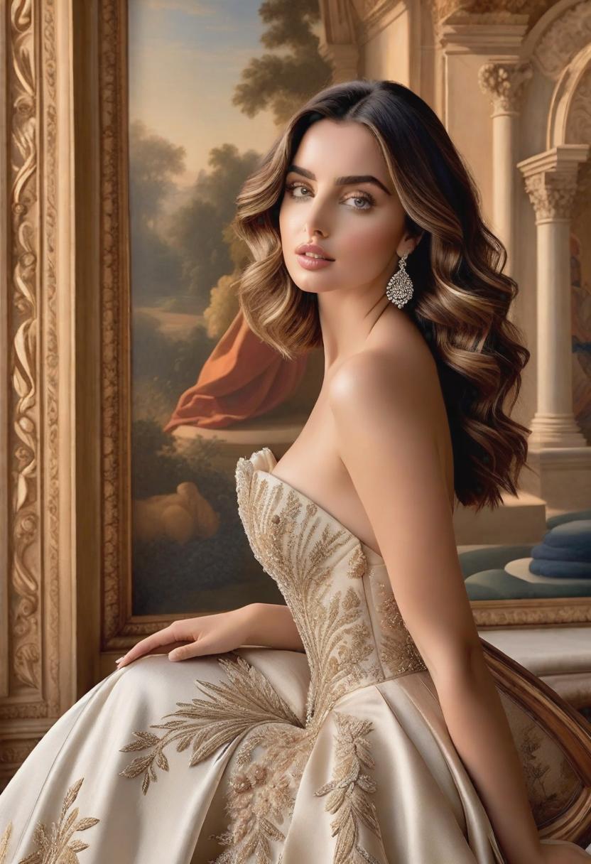  1. Ana De Armas, the epitome of elegance and charm, gracefully poses in a sunlit room adorned with Renaissance-inspired artwork, exuding an air of timeless beauty and sophistication. Soft, natural lighting accentuates her flawless porcelain complexion and cascades over her flowing, vintage-inspired gown, reflecting her classic Hollywood aura.

2. Ana De Armas captures hearts in a dreamlike setting, surrounded by a picturesque countryside painted with vivid, realistic strokes. The golden hour sunlight bathes her in a warm, ethereal glow, casting long, romantic shadows on the rolling hills. Dressed in a flowing bohemian dress, she radiates an effortless grace that perfectly complements the serene landscape.

3. In this breathtaking portrait,  hyperrealistic, full body, detailed clothing, highly detailed, cinematic lighting, stunningly beautiful, intricate, sharp focus, f/1. 8, 85mm, (centered image composition), (professionally color graded), ((bright soft diffused light)), volumetric fog, trending on instagram, trending on tumblr, HDR 4K, 8K