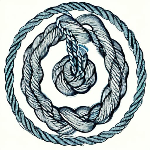  Draw a straight rope with a knotted knot,