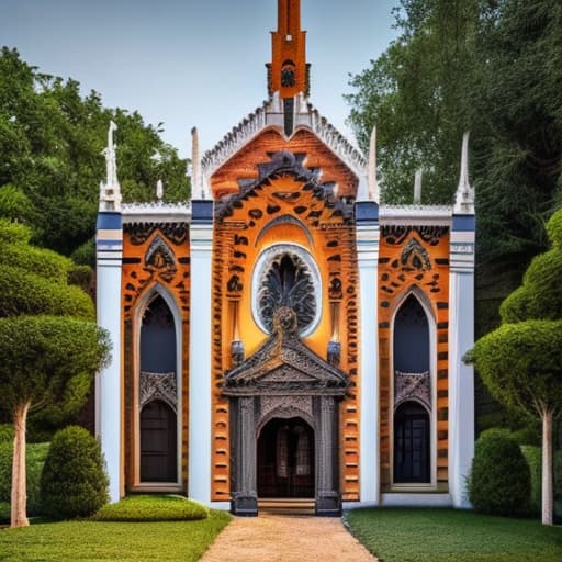 wa-vy style Una iglesia antigua en el centro del pueblo hyperrealistic, full body, detailed clothing, highly detailed, cinematic lighting, stunningly beautiful, intricate, sharp focus, f/1. 8, 85mm, (centered image composition), (professionally color graded), ((bright soft diffused light)), volumetric fog, trending on instagram, trending on tumblr, HDR 4K, 8K