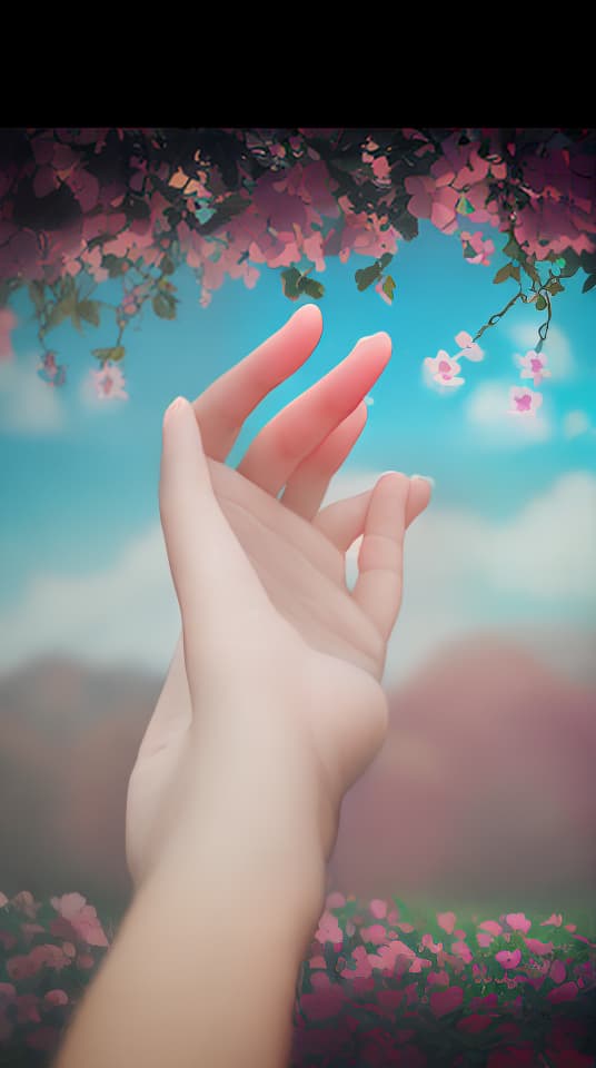  Develop into cute hand with beautiful background