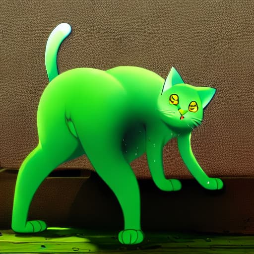  Cat with green ghost coming out of its ass