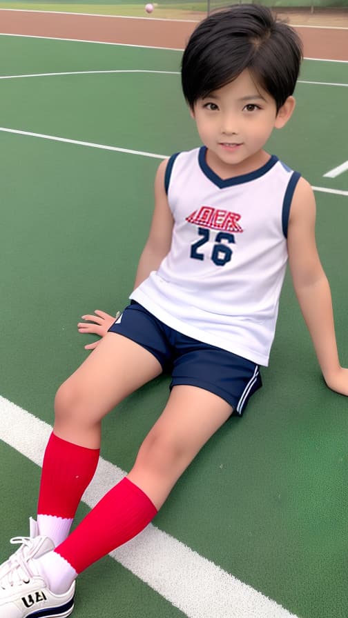  Boy cut Elementary school student High socks Hot pants Sleeveless Playground Boy