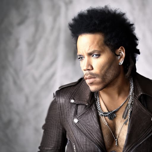 portrait+ style Lenny Kravitz queer face