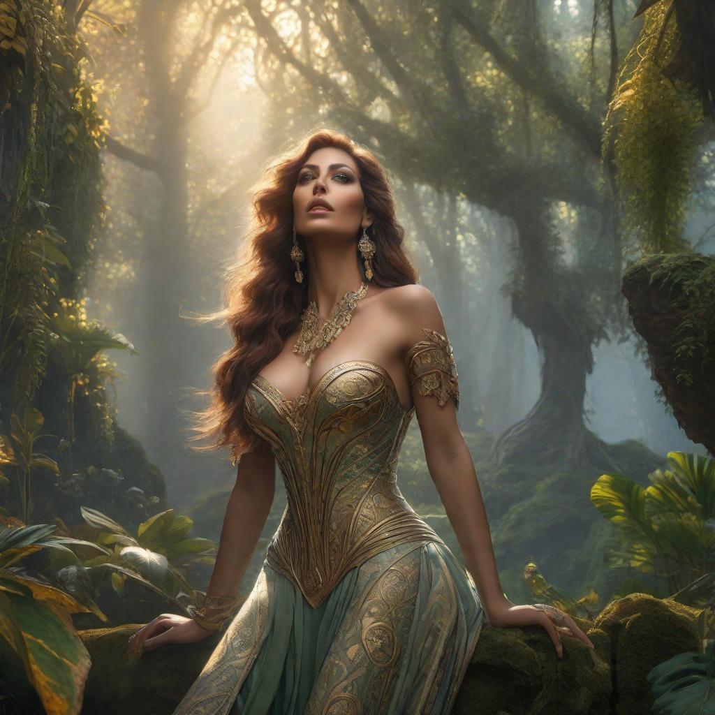  A lady noclothes , realistic, portrait, art by donato giancola and greg rutkowski, realistic face, digital art, trending on artstation hyperrealistic, full body, detailed clothing, highly detailed, cinematic lighting, stunningly beautiful, intricate, sharp focus, f/1. 8, 85mm, (centered image composition), (professionally color graded), ((bright soft diffused light)), volumetric fog, trending on instagram, trending on tumblr, HDR 4K, 8K