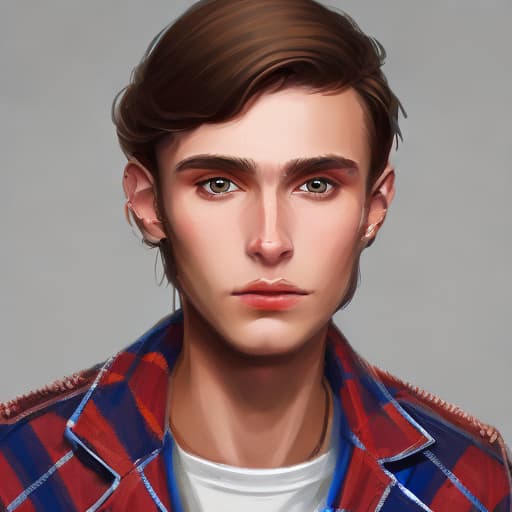 portrait+ style russian queer coder brunette very cute dude face