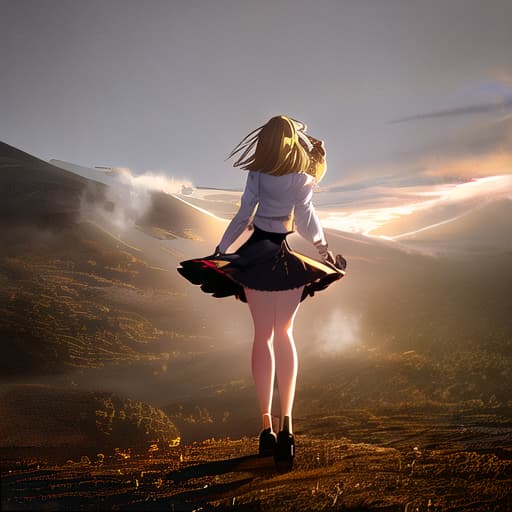  Girl in a skirt bent over and the wind blew hyperrealistic, full body, detailed clothing, highly detailed, cinematic lighting, stunningly beautiful, intricate, sharp focus, f/1. 8, 85mm, (centered image composition), (professionally color graded), ((bright soft diffused light)), volumetric fog, trending on instagram, trending on tumblr, HDR 4K, 8K