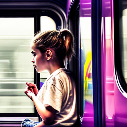  girl in a train