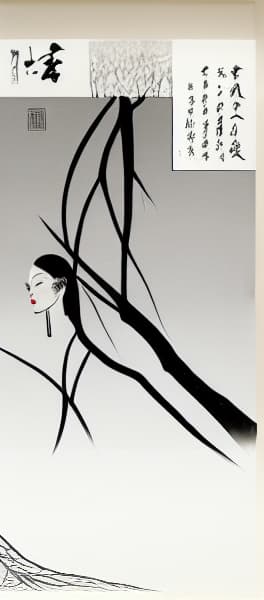  shukezouma, negative space, , shuimobysim , <lora:shukezouma v1 1:0.8>, portrait of a woman standing , willow branches, (masterpiece, best quality:1.2), traditional chinese ink painting, <lora:shuimobysimV3:0.7>, modelshoot style, peaceful, (smile), looking at viewer, wearing long hanfu, hanfu, song, willow tree in background, wuchangshuo, hyperrealistic, full body, detailed clothing, highly detailed, cinematic lighting, stunningly beautiful, intricate, sharp focus, f/1. 8, 85mm, (centered image composition), (professionally color graded), ((bright soft diffused light)), volumetric fog, trending on instagram, trending on tumblr, HDR 4K, 8K