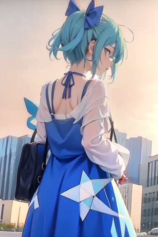  Cirno, from behind, lewd