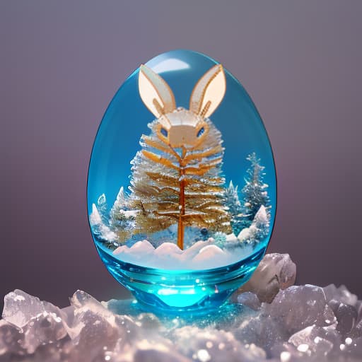  Easter egg by Fabergé made of transparent mountain crystal of blue hue inside winter scene. hyperrealistic, full body, detailed clothing, highly detailed, cinematic lighting, stunningly beautiful, intricate, sharp focus, f/1. 8, 85mm, (centered image composition), (professionally color graded), ((bright soft diffused light)), volumetric fog, trending on instagram, trending on tumblr, HDR 4K, 8K