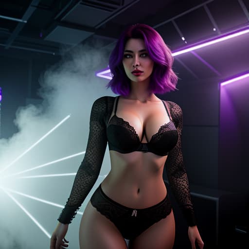  A young Kira, wearing black lace underwear with strong drooling, is hypnotized in a hypnosis room with purple televisions showing purple spirals. hyperrealistic, full body, detailed clothing, highly detailed, cinematic lighting, stunningly beautiful, intricate, sharp focus, f/1. 8, 85mm, (centered image composition), (professionally color graded), ((bright soft diffused light)), volumetric fog, trending on instagram, trending on tumblr, HDR 4K, 8K