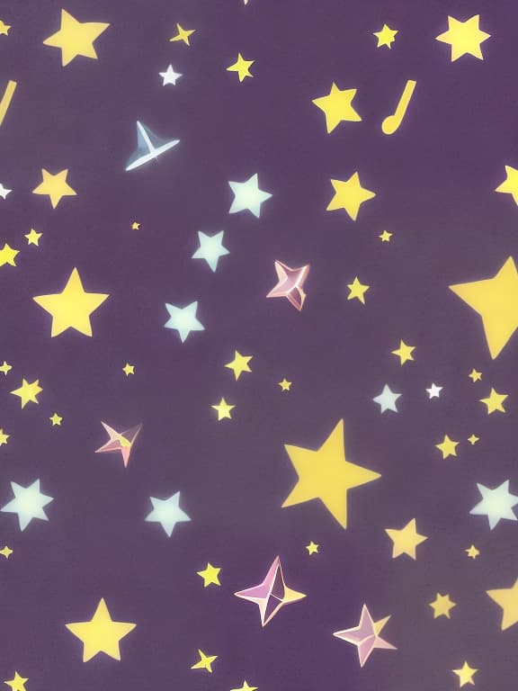  Cute musical notes and sparkling stars and gems wallpaper