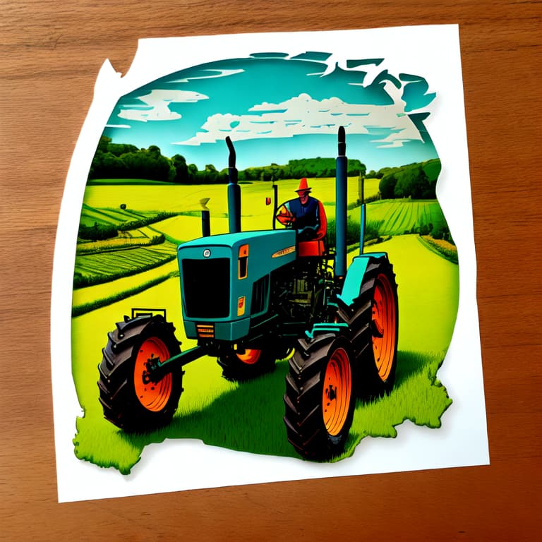  diecut sticker,tractor