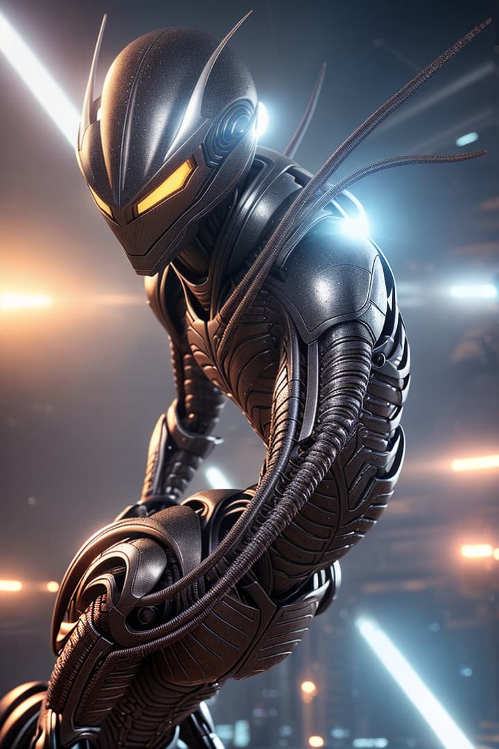  Create a visually striking image of an alien captured from a viewpoint. hyperrealistic, full body, detailed clothing, highly detailed, cinematic lighting, stunningly beautiful, intricate, sharp focus, f/1. 8, 85mm, (centered image composition), (professionally color graded), ((bright soft diffused light)), volumetric fog, trending on instagram, trending on tumblr, HDR 4K, 8K