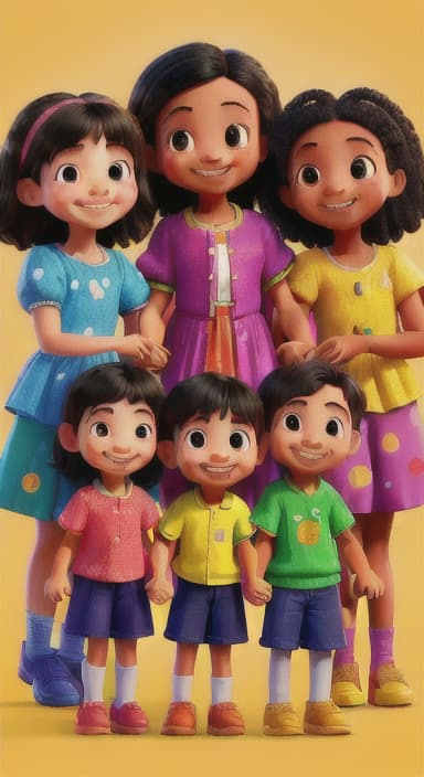  {A bright and colorful book cover with a group of happy children holding hands in a circle., Children of various ethnicities. They are smiling and wearing colorful clothing.