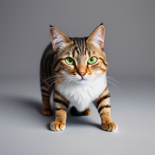  funny cat hyperrealistic, full body, detailed clothing, highly detailed, cinematic lighting, stunningly beautiful, intricate, sharp focus, f/1. 8, 85mm, (centered image composition), (professionally color graded), ((bright soft diffused light)), volumetric fog, trending on instagram, trending on tumblr, HDR 4K, 8K