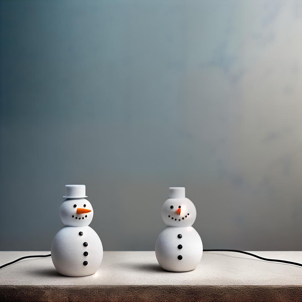  table lamp in the shape of a snowman made of gray uneven rough concrete Apply the Following Styles: Cinematic hyperrealistic, full body, detailed clothing, highly detailed, cinematic lighting, stunningly beautiful, intricate, sharp focus, f/1. 8, 85mm, (centered image composition), (professionally color graded), ((bright soft diffused light)), volumetric fog, trending on instagram, trending on tumblr, HDR 4K, 8K