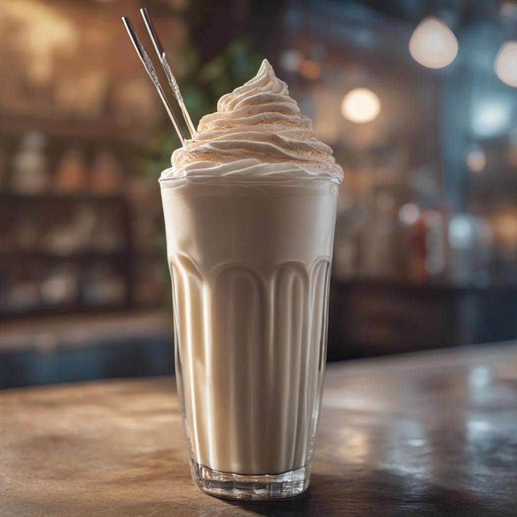  Milk Shake hyperrealistic, full body, detailed clothing, highly detailed, cinematic lighting, stunningly beautiful, intricate, sharp focus, f/1. 8, 85mm, (centered image composition), (professionally color graded), ((bright soft diffused light)), volumetric fog, trending on instagram, trending on tumblr, HDR 4K, 8K