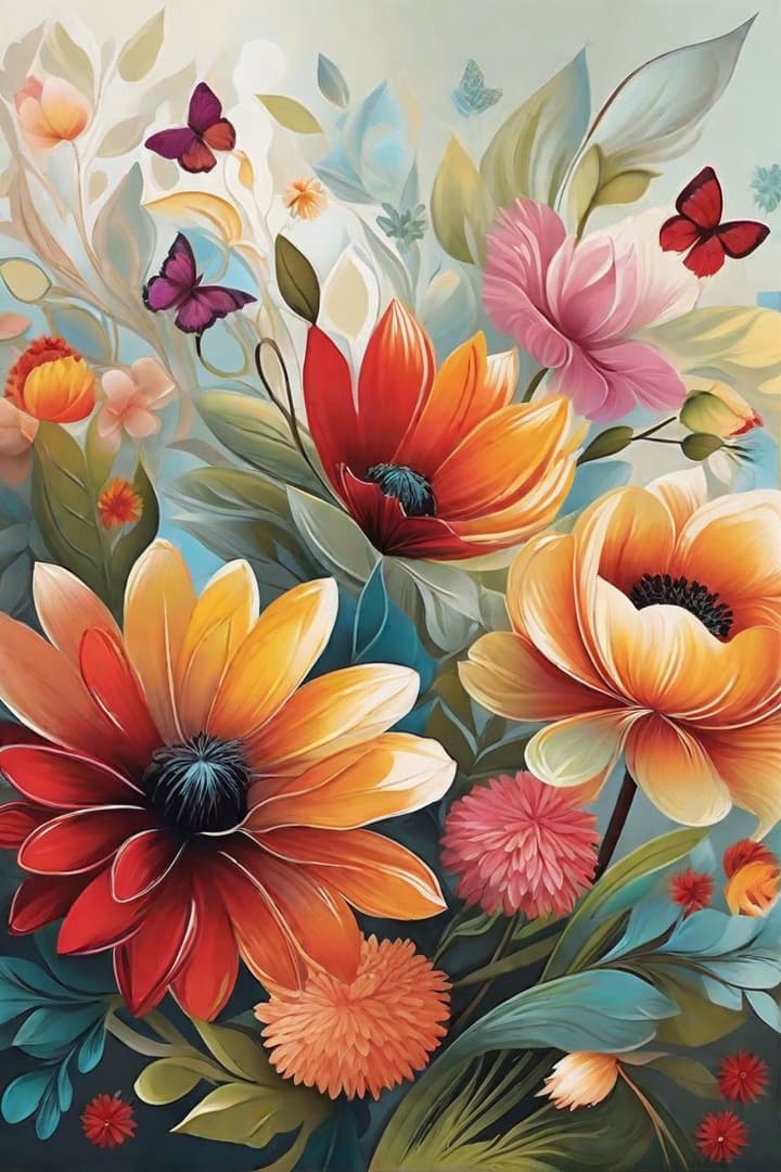  Express your creativity through digital painting. Transform the canvas with a palette of colors, blending and shading to create your own unique masterpiece: flowers