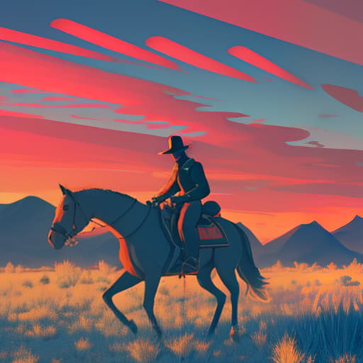  Photo of a guy in jeans and boots on a horse in the desert against a background of cacti, Vector art, Vivid colors, Clean lines, Sharp edges, Minimalist, Precise geometry, Simplistic, Smooth curves, Bold outlines, Crisp shapes, Flat colors, Illustration art piece, High contrast shadows, Technical illustration, Graphic design, Vector graphics, High contrast, Precision artwork, Linear compositions, Scalable artwork, Digital art hyperrealistic, full body, detailed clothing, highly detailed, cinematic lighting, stunningly beautiful, intricate, sharp focus, f/1. 8, 85mm, (centered image composition), (professionally color graded), ((bright soft diffused light)), volumetric fog, trending on instagram, trending on tumblr, HDR 4K, 8K