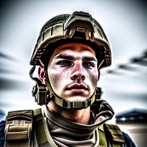 portrait+ style American soldier