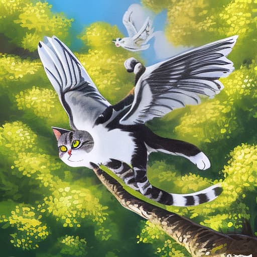  A winged cat,