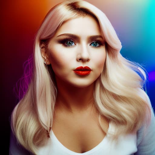 portrait+ style russian queer famous pop singer blonde milf female face