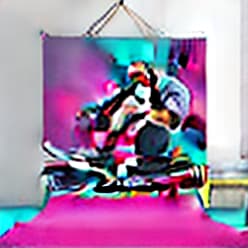  A high resolution digital painting of a female skateboarder performing a kickflip, vibrant colors, dynamic motion, urban background, cinematic lighting, inspired by street art.
