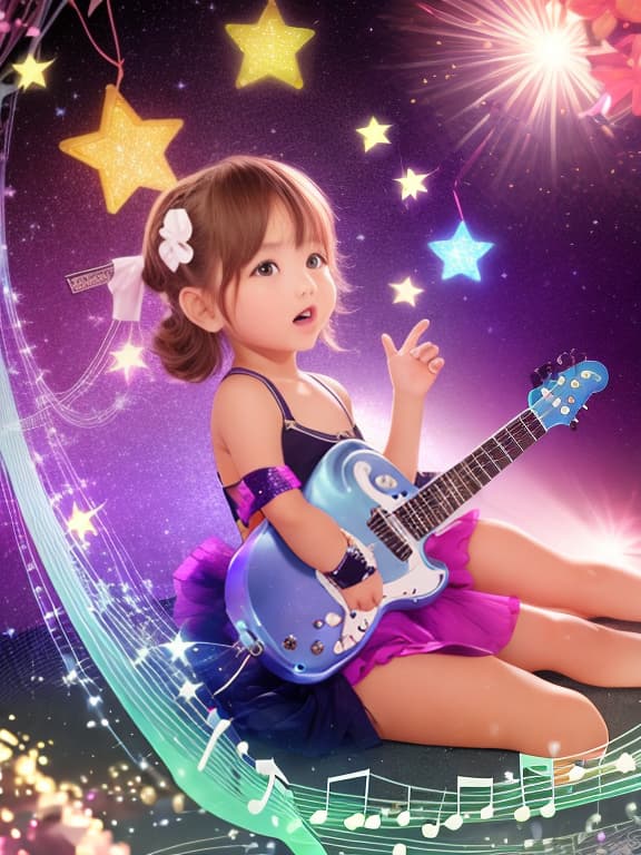  Cute musical notes and sparkling stars and gems wallpaper