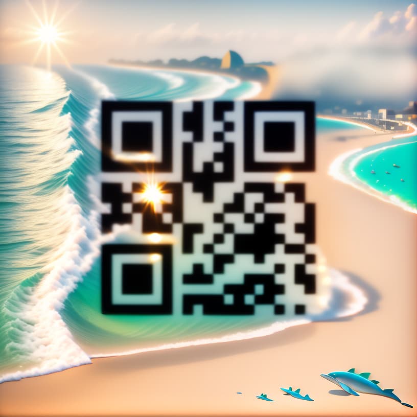  style realistic 8k, beach, sun, dolphins