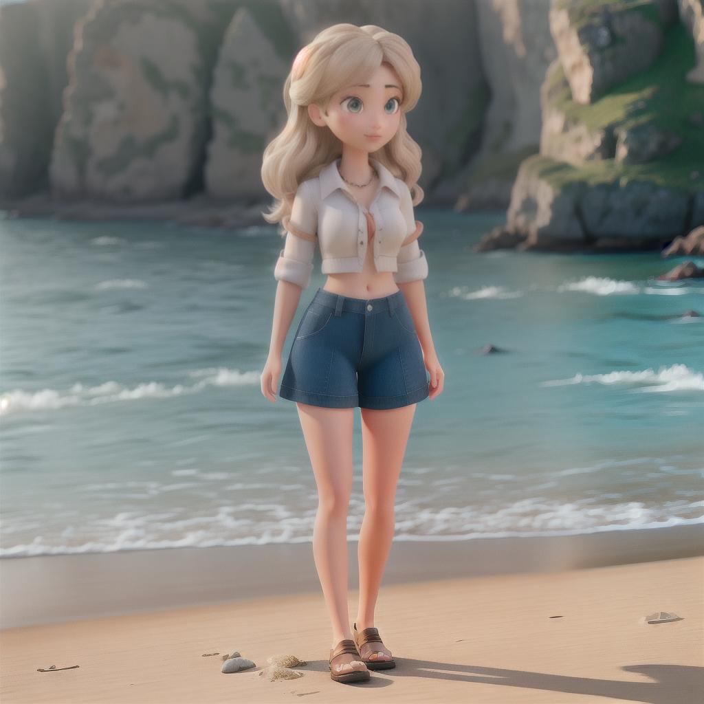  Girl on the beach hyperrealistic, full body, detailed clothing, highly detailed, cinematic lighting, stunningly beautiful, intricate, sharp focus, f/1. 8, 85mm, (centered image composition), (professionally color graded), ((bright soft diffused light)), volumetric fog, trending on instagram, trending on tumblr, HDR 4K, 8K