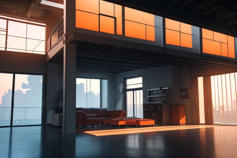  "Create a photo of a modern steel structure home at sunset with warm orange sunlight casting over the cool steel beams. Include orange accents Emphasize the industrial aesthetic and contrast between the warm and cool tones." hyperrealistic, full body, detailed clothing, highly detailed, cinematic lighting, stunningly beautiful, intricate, sharp focus, f/1. 8, 85mm, (centered image composition), (professionally color graded), ((bright soft diffused light)), volumetric fog, trending on instagram, trending on tumblr, HDR 4K, 8K