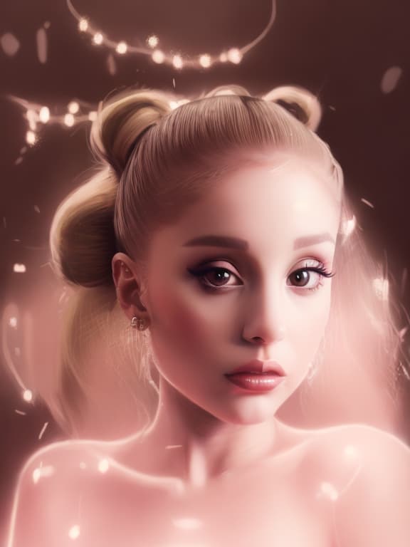 portrait+ style this image but with ariana grande face and wearing a dress