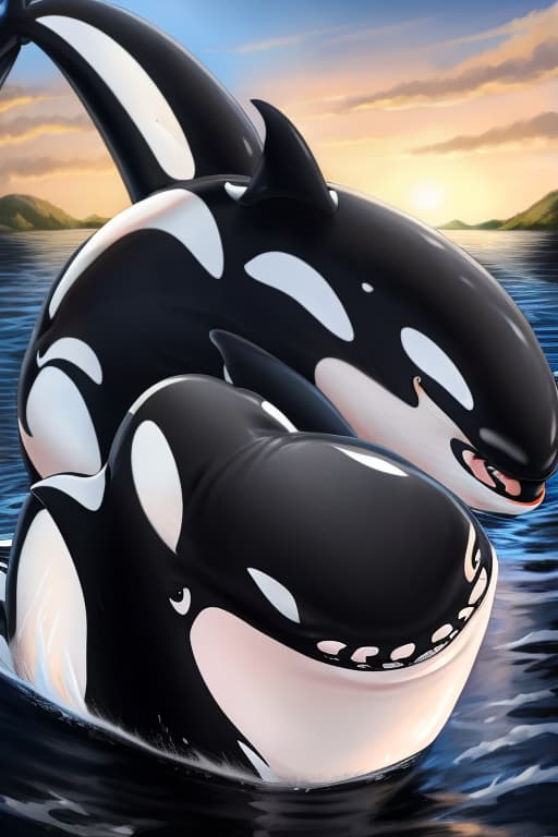  (feral orca:2), open eyes, digital art, masterpiece, 4k, fine details,