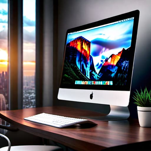  Photo d'un iMac posé sur un bureau en marbre. L'écran de l'iMac montre un site internet nommé Mika. hyperrealistic, full body, detailed clothing, highly detailed, cinematic lighting, stunningly beautiful, intricate, sharp focus, f/1. 8, 85mm, (centered image composition), (professionally color graded), ((bright soft diffused light)), volumetric fog, trending on instagram, trending on tumblr, HDR 4K, 8K