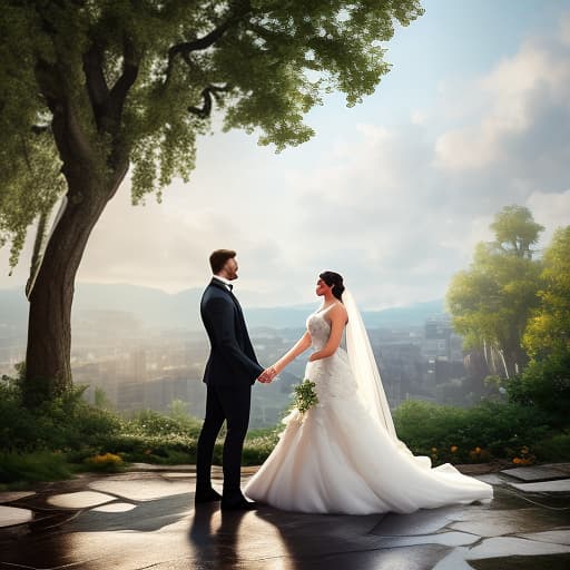  A beautiful couple is arguing, the woman is wearing a wedding dress, roses are scattered on the ground. hyperrealistic, full body, detailed clothing, highly detailed, cinematic lighting, stunningly beautiful, intricate, sharp focus, f/1. 8, 85mm, (centered image composition), (professionally color graded), ((bright soft diffused light)), volumetric fog, trending on instagram, trending on tumblr, HDR 4K, 8K