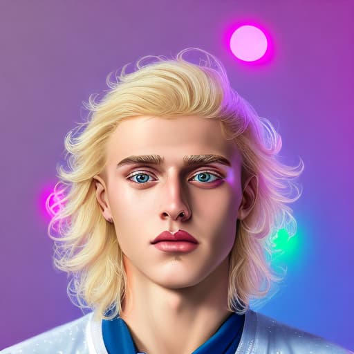 portrait+ style Russian homosexual queer YouTuber blonde hunk dude face