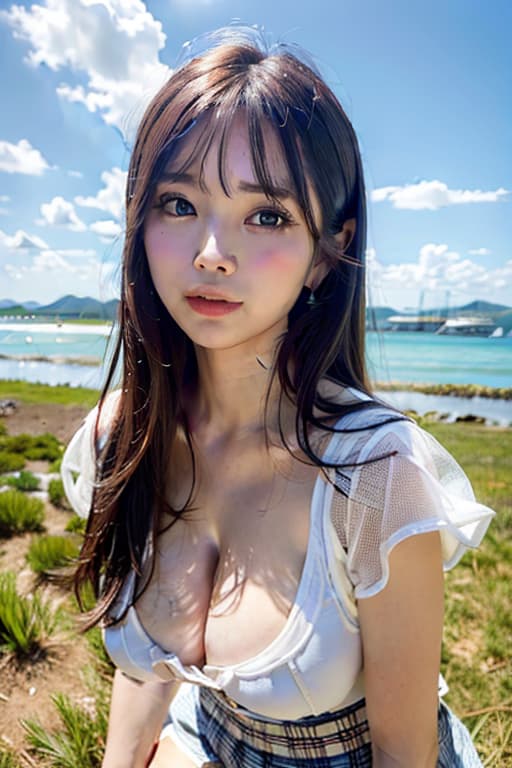  Big breasts, mini skirt, (Masterpiece, BestQuality:1.3), (ultra detailed:1.2), (hyperrealistic:1.3), (RAW photo:1.2),High detail RAW color photo, professional photograph, (Photorealistic:1.4), (realistic:1.4), ,professional lighting, (japanese), beautiful face, (realistic face)