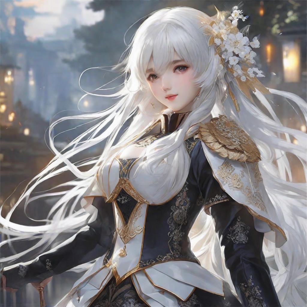  masterpiece, best quality,White hair, girl, good figure