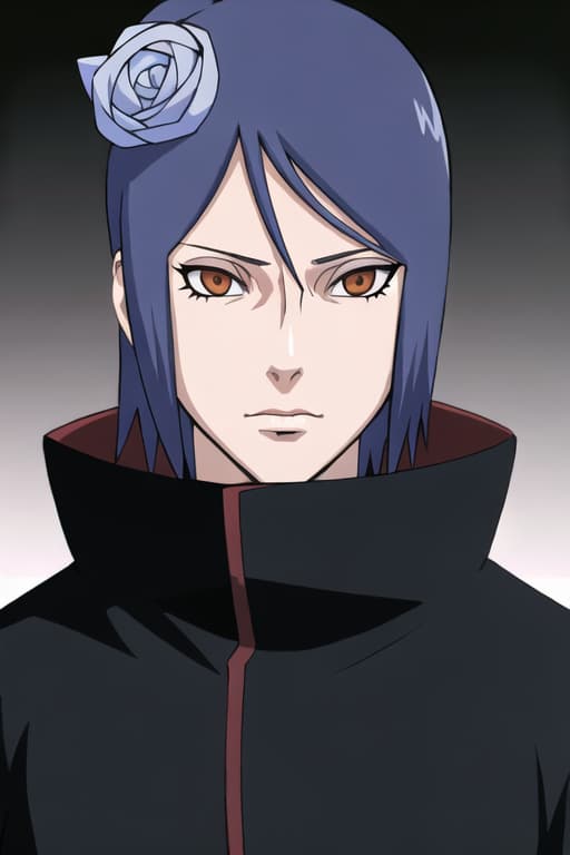  konan \(naruto\),(masterpiece, best quality:1.2), illustration, absurdres, highres, extremely detailed,portrait