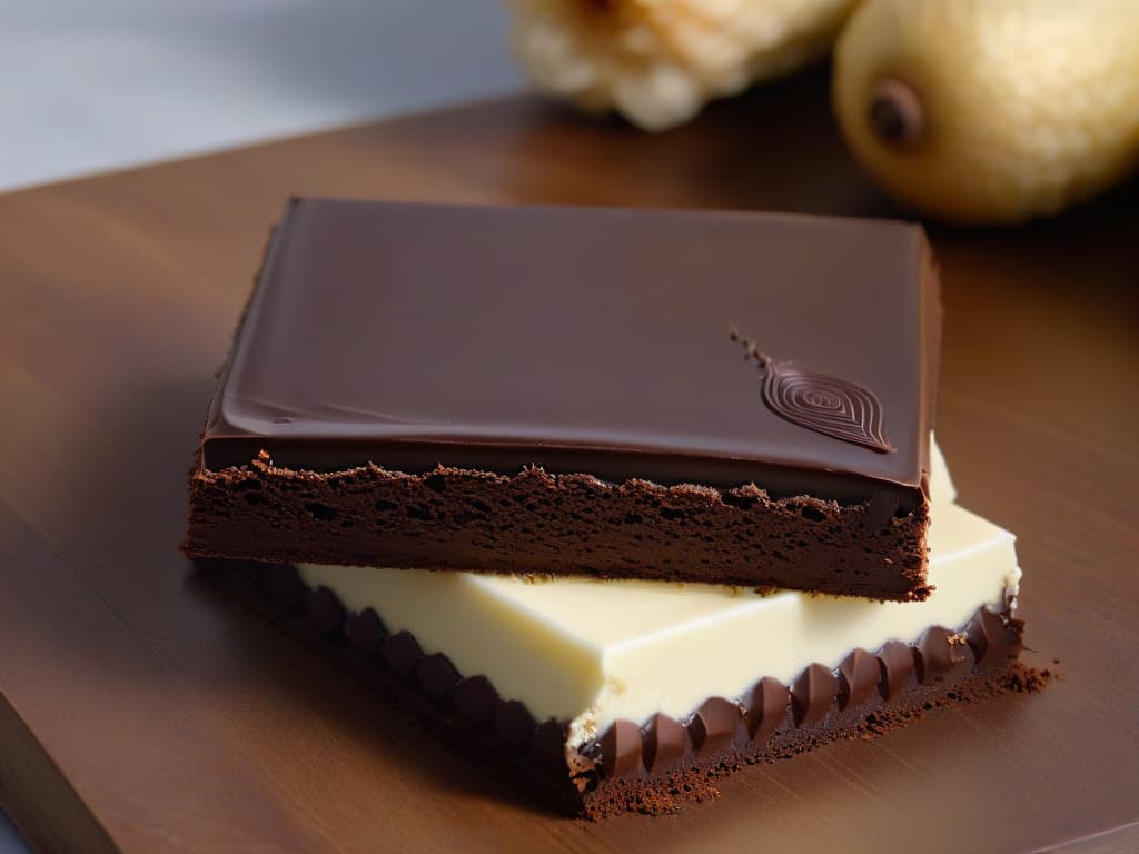  An ultradetailed closeup image of a stack of artisanal Belgian chocolate bars, showcasing their glossy texture and intricate embossed designs. The rich, deep hues of dark, milk, and white chocolate varieties are elegantly displayed against a simple, white backdrop, emphasizing the premium quality and luxurious feel of the ingredients. Each bar is carefully positioned to catch the light, highlighting the craftsmanship and highlighting the allure of fine Belgian chocolate for exquisite recipes. hyperrealistic, full body, detailed clothing, highly detailed, cinematic lighting, stunningly beautiful, intricate, sharp focus, f/1. 8, 85mm, (centered image composition), (professionally color graded), ((bright soft diffused light)), volumetric fog, trending on instagram, trending on tumblr, HDR 4K, 8K