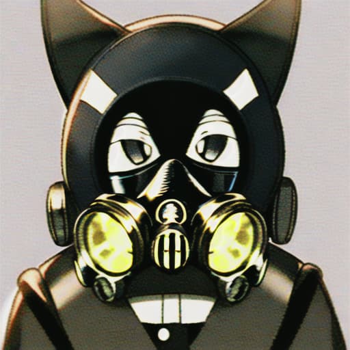  Scientist furry using gas mask