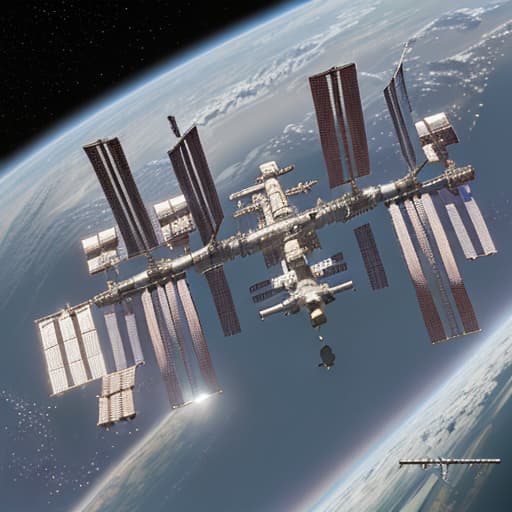  space station with artefacts gravity