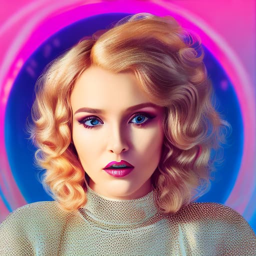 portrait+ style russian queer famous pop singer blonde milf female face