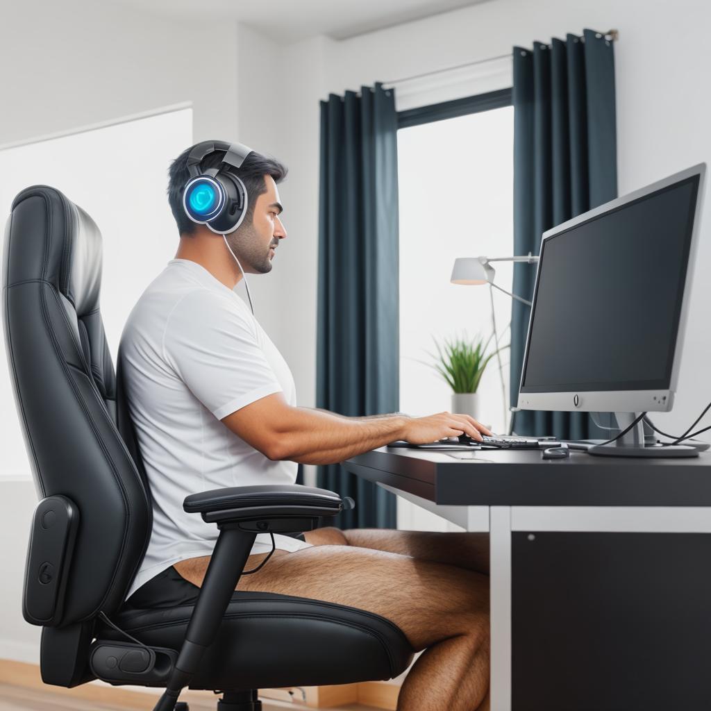  raccoon sitting in gaming chair front a computer on desktop, ((semi anthropomorphic)),(full body), tail, belly, sitting, fat, (chubby), (((white background))), solo, desktop, gaming chair, side view,  [[[clothes]]] hyperrealistic, full body, detailed clothing, highly detailed, cinematic lighting, stunningly beautiful, intricate, sharp focus, f/1. 8, 85mm, (centered image composition), (professionally color graded), ((bright soft diffused light)), volumetric fog, trending on instagram, trending on tumblr, HDR 4K, 8K