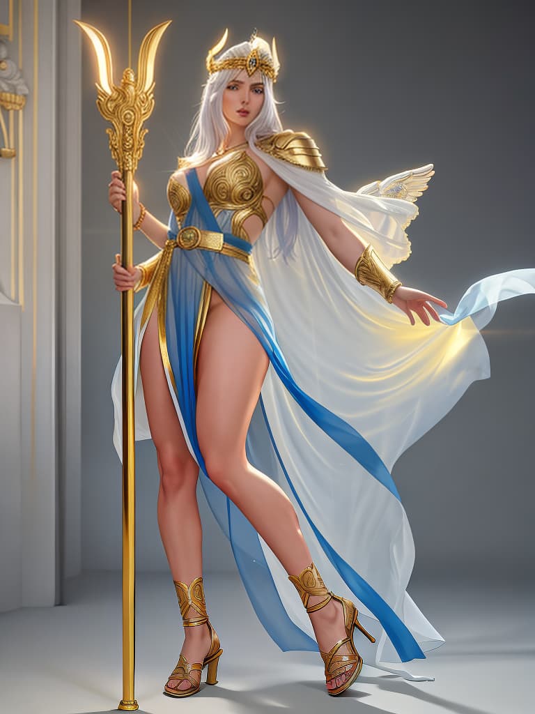  A superhero man with an angelic vibe, he’s tall and muscular, he’s all pale and marble like body like a Greek statue, he wears only blue briefs with a golden belt, Roman yellow sandals, and a halo like headpiece, has golden chunky bracelets, and has big blue glowy eyes. hyperrealistic, full body, detailed clothing, highly detailed, cinematic lighting, stunningly beautiful, intricate, sharp focus, f/1. 8, 85mm, (centered image composition), (professionally color graded), ((bright soft diffused light)), volumetric fog, trending on instagram, trending on tumblr, HDR 4K, 8K