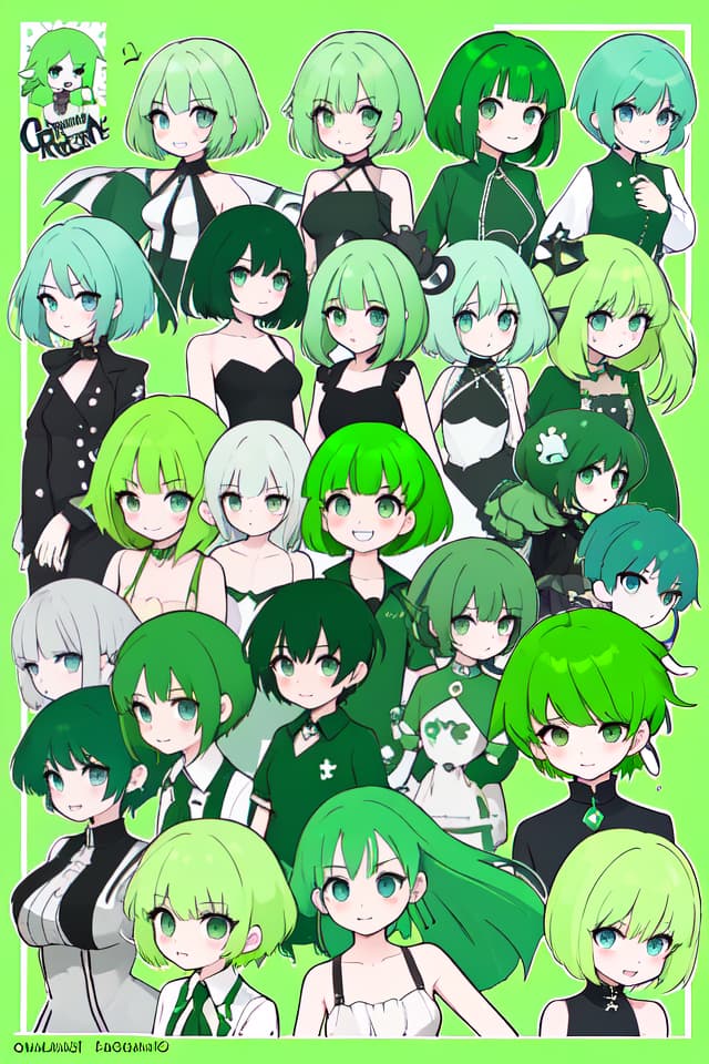  Green hair character madness